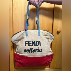 F Selleria Red and Tan Women's Bag